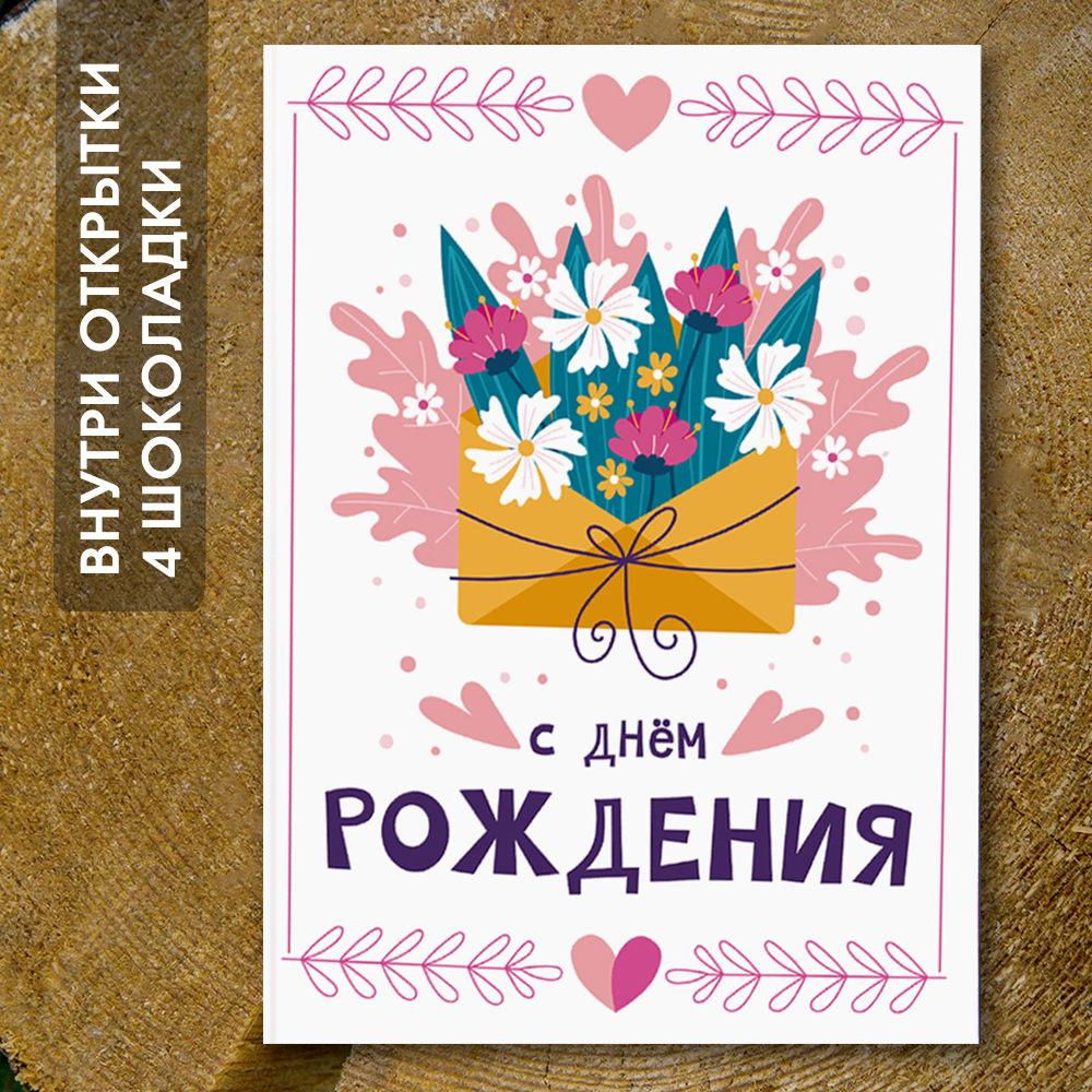 Шоко-открытка " С днём рождения"