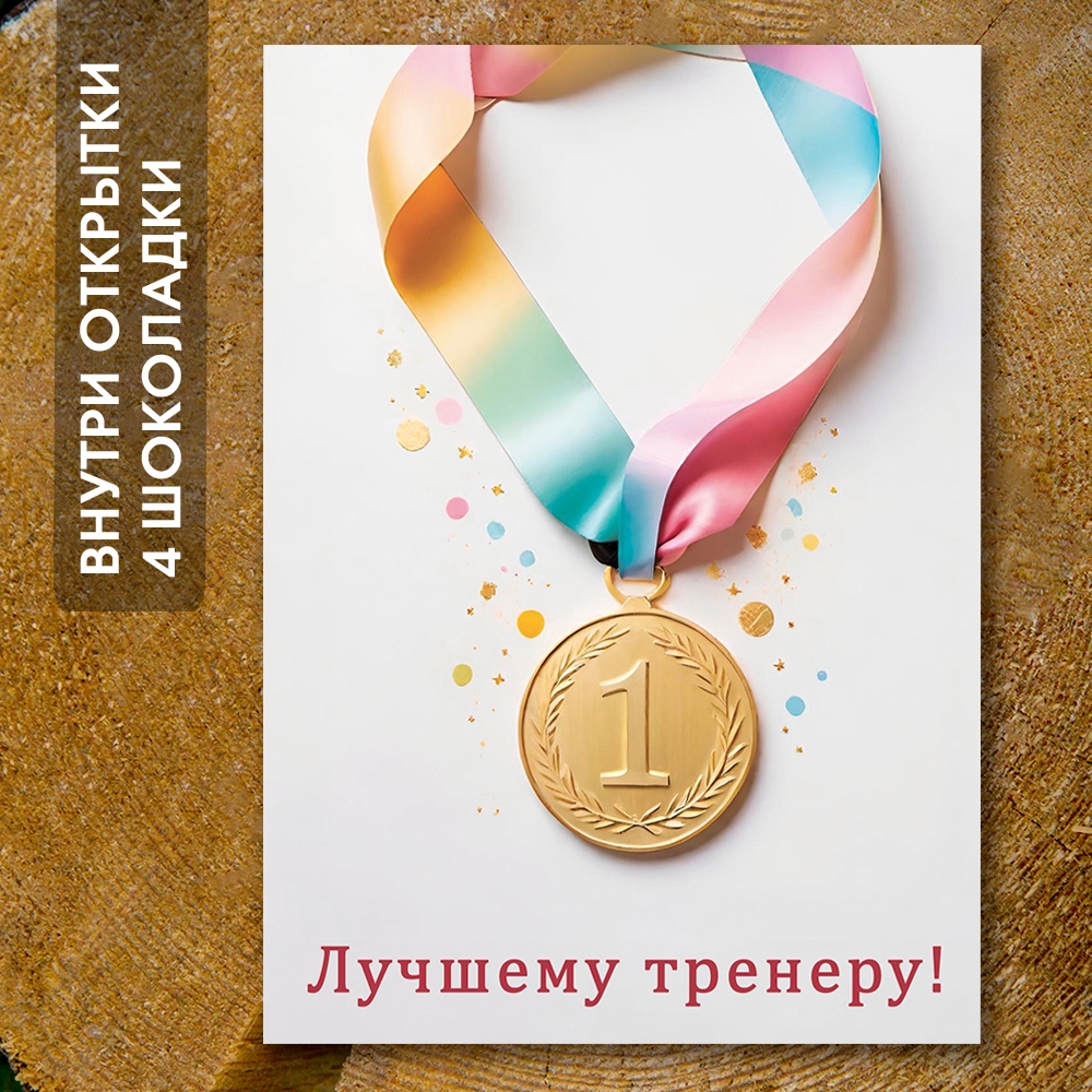 Шоко-открытка "Тренеру"