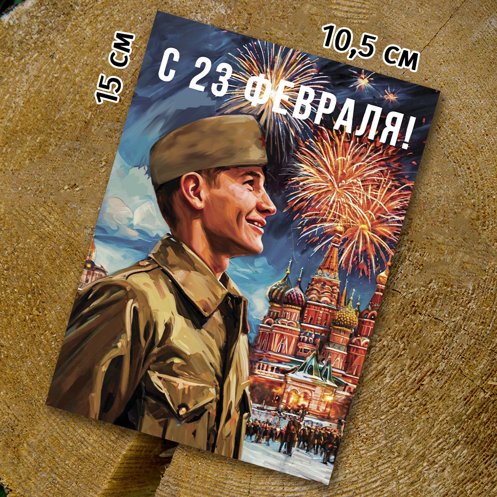 Шоко-открытка - Шоко-открытка "23 февраля" салют,военный,кремль