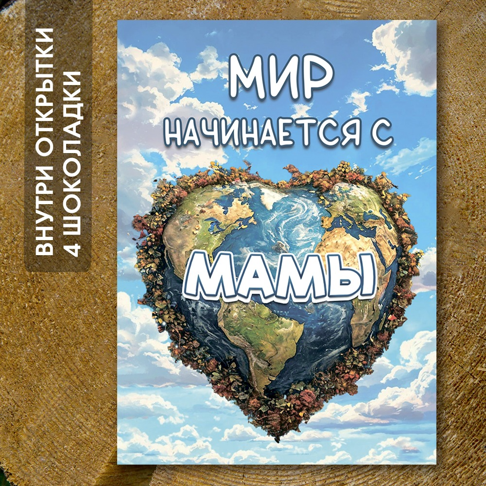Шоко-открытка - "мир начинается с мамы"